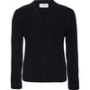Seamless Cardigan Metallic, Black - Cardigans - 1 - thumbnail
