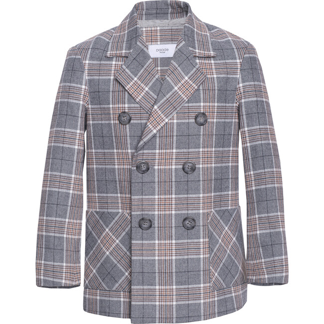 Cashmere Blend Double breasted Blazer Taiga, Grey - Blazers - 1