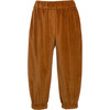 Velvet Logo Pants, Brown - Sweatpants - 1 - thumbnail
