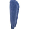 Velvet Logo Pants, Blue - Sweatpants - 4
