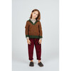 Wool Zipped Sweater Pine Green, Brown - Sweaters - 2