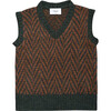 Wool Vest Pine Green, Brown - Vests - 1 - thumbnail