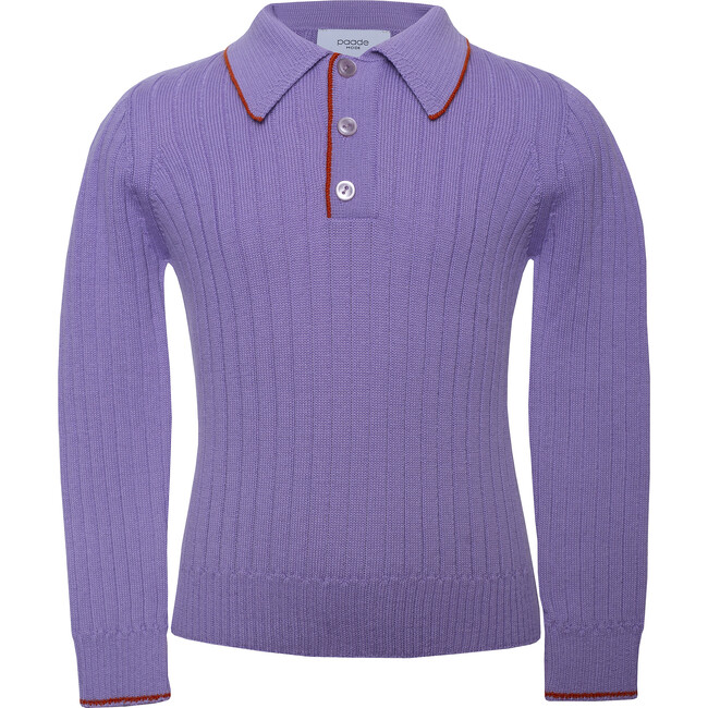 Seamless Knit Polo, Violet - Sweaters - 1