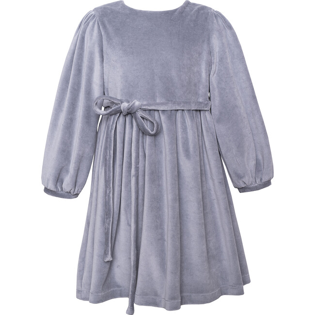 Velvet Dress, Grey - Dresses - 1