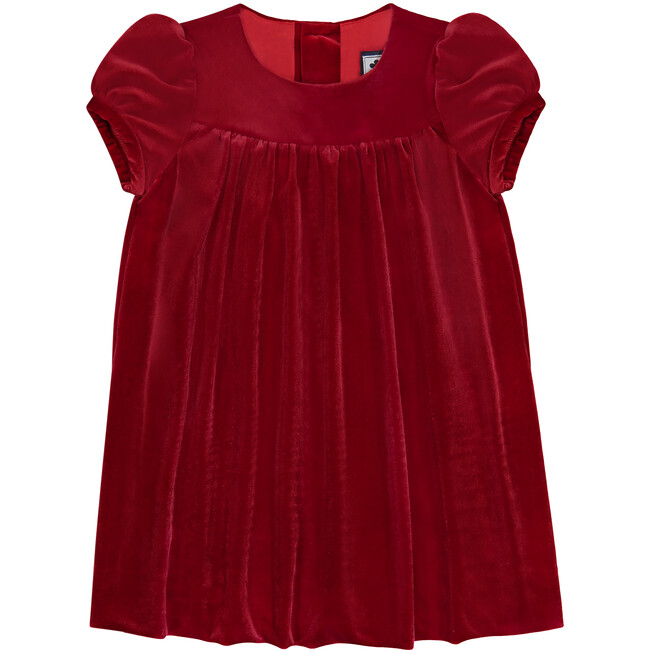 Matilda Puff Sleeve Dress, Red Velvet