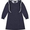 Rowan Ruffle Shift, Navy Sparkle - Dresses - 1 - thumbnail