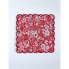 Set of 4 Cockail Napkins, Holiday Floral with Crimson Trim - Party - 2