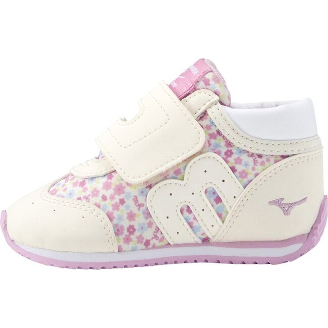 Miki House & Mizuno Second Shoes, White Floral - Sneakers - 3
