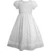 Gala Lace Dress, White Cotton - Ceremonial Dresses - 1 - thumbnail