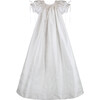 Garland Gown & Bonnet, White Silk - Ceremonial Dresses - 1 - thumbnail