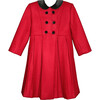 Classic Holiday Wool Coat, Red - Wool Coats - 1 - thumbnail