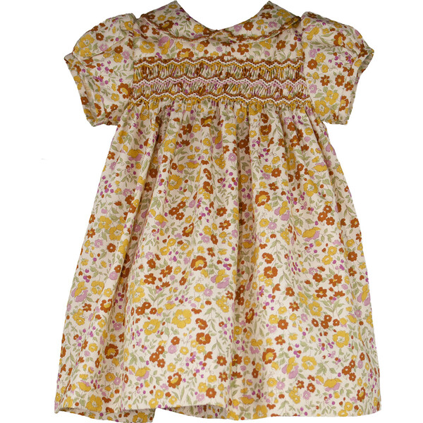 Hand Smocked & Embroidered Baby Dress, Winter Floral - Isabel Garreton ...