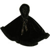 Faux Fur Hooded Cape, Black - Fur & Faux Fur Coats - 1 - thumbnail