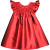 Baby Hand Smocked Bishop Dress, Red - Dresses - 1 - thumbnail
