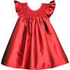Baby Hand Smocked Bishop Dress, Red - Dresses - 2