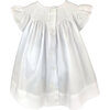 Cotton Pique Smocked Bishop & Bonnet Set, White - Ceremonial Dresses - 2