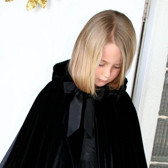 Faux Fur Hooded Cape, Black - Fur & Faux Fur Coats - 5