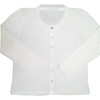 Cardigan, White Cotton - Cardigans - 1 - thumbnail