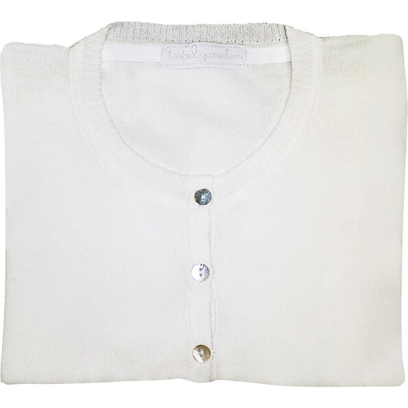 Cardigan, White Cotton - Cardigans - 2