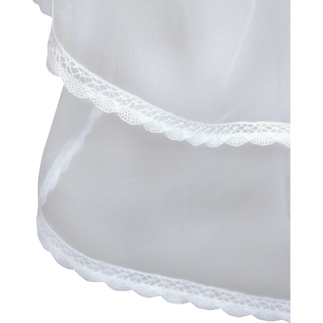 Gathered Veil with Delicate Lace Trim, White - Hair Accessories - 3