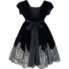 Sparkle Cap Sleeve Velvet Dress with Sequins Hem - Dresses - 2