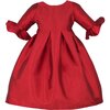 Ruffle Cuff Dress, Taffeta Red - Dresses - 1 - thumbnail