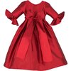 Ruffle Cuff Dress, Taffeta Red - Dresses - 2