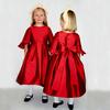 Ruffle Cuff Dress, Taffeta Red - Dresses - 4