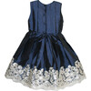 Pleated Taffeta Dress, Navy - Dresses - 2