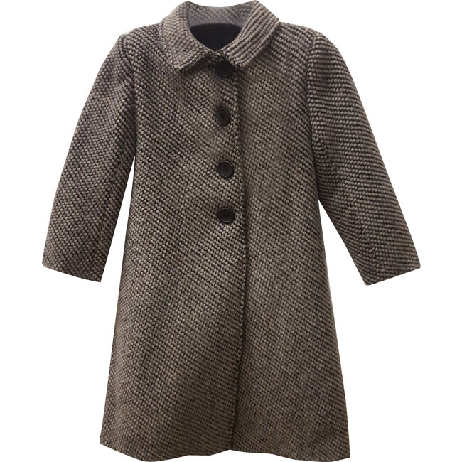 Oslo Houndstooth Girls Coat & Bucket Hat Set - Wool Coats - 1