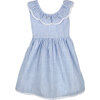 Ruffle V-back Sundress, Light Blue Stripe - Dresses - 1 - thumbnail