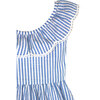 Ruffle V-back Sundress, Light Blue Stripe - Dresses - 2