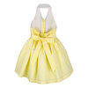 Halter Sundress, Yellow Cotton - Dresses - 2