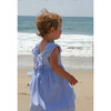 Ruffle V-back Sundress, Light Blue Stripe - Dresses - 5