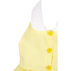 Halter Sundress, Yellow Cotton - Dresses - 3