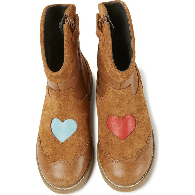 Girls TWS Nubuck Cowboy Boot, Brown - Boots - 1