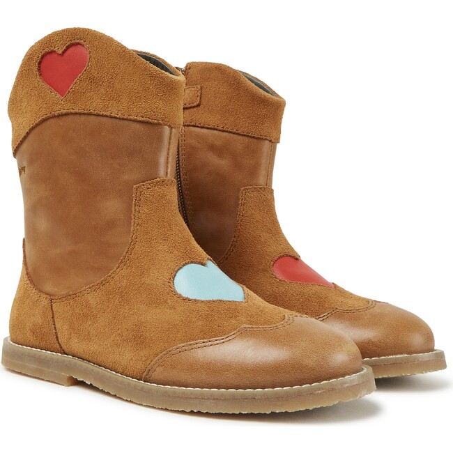Girls TWS Nubuck Cowboy Boot, Brown - Boots - 2