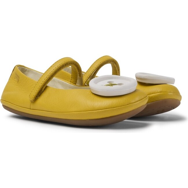 Girls TWS Leather Ballerina, Yellow