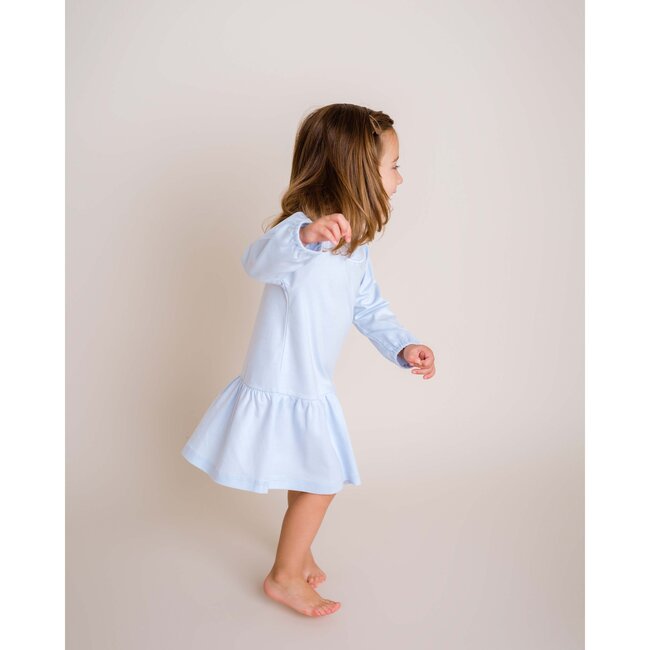 Long Sleeve Jersey Dress, Light Blue - Mixed Apparel Set - 3