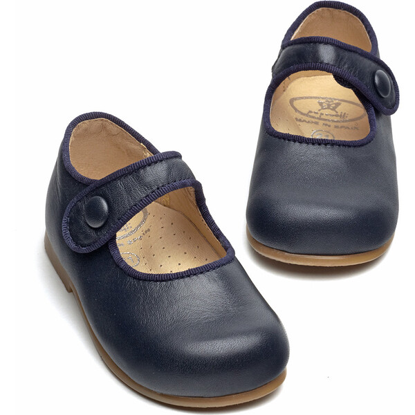 Catalina Mary Jane, Navy Leather - Papouelli London Shoes | Maisonette