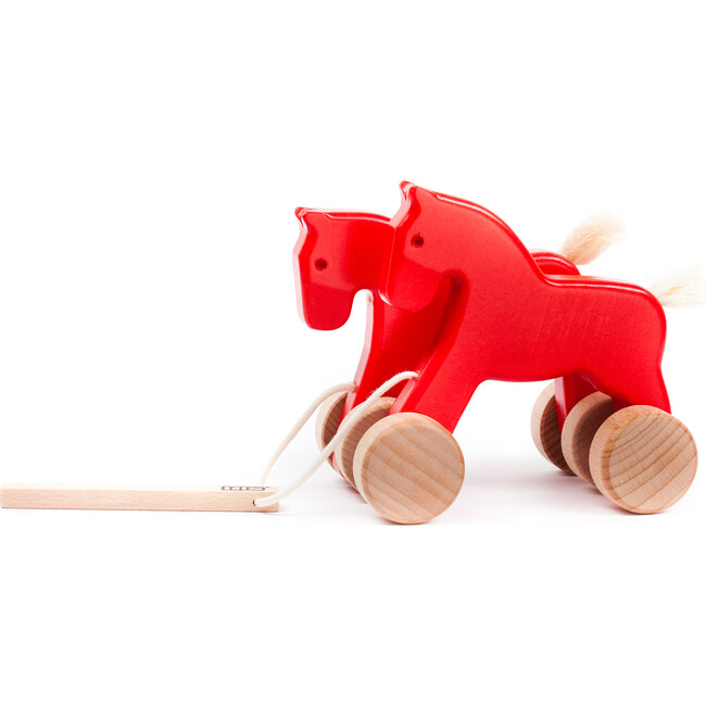 Double Horse Pull Toy, Red