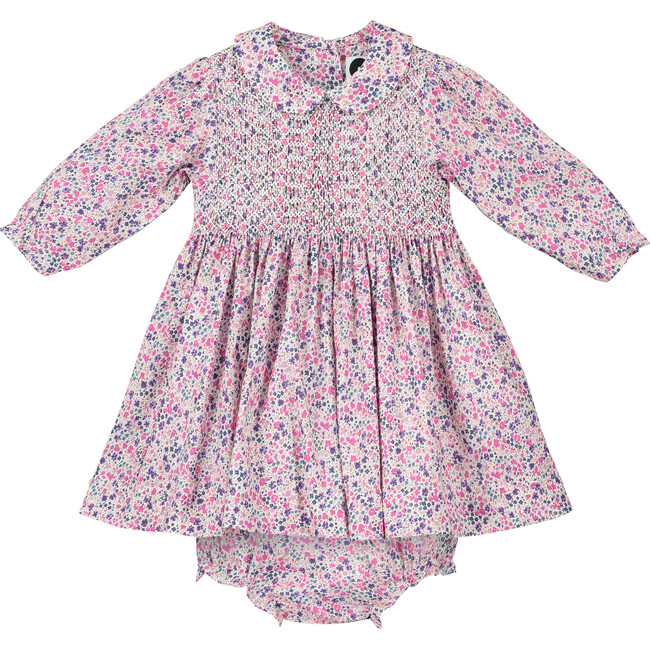 Leila Liberty Fabric Baby Dress, Pink - Dresses - 1