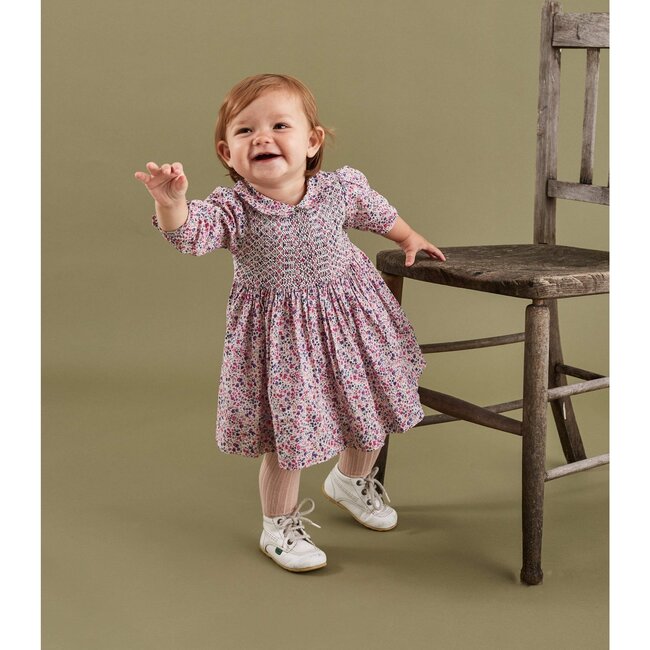 Leila Liberty Fabric Baby Dress, Pink - Dresses - 2