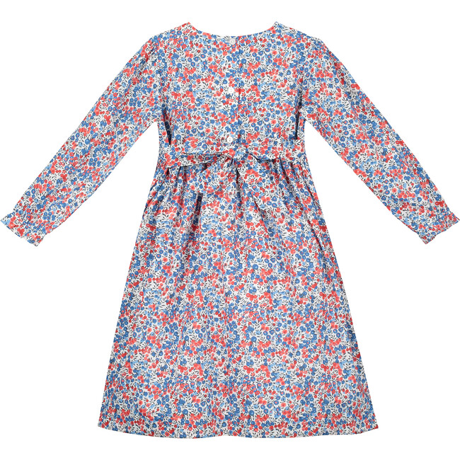 London Liberty Fabric Dress, Coral & Blue - Dresses - 3