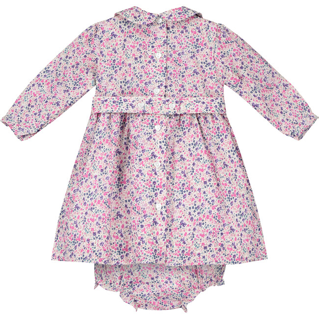 Leila Liberty Fabric Baby Dress, Pink - Dresses - 3