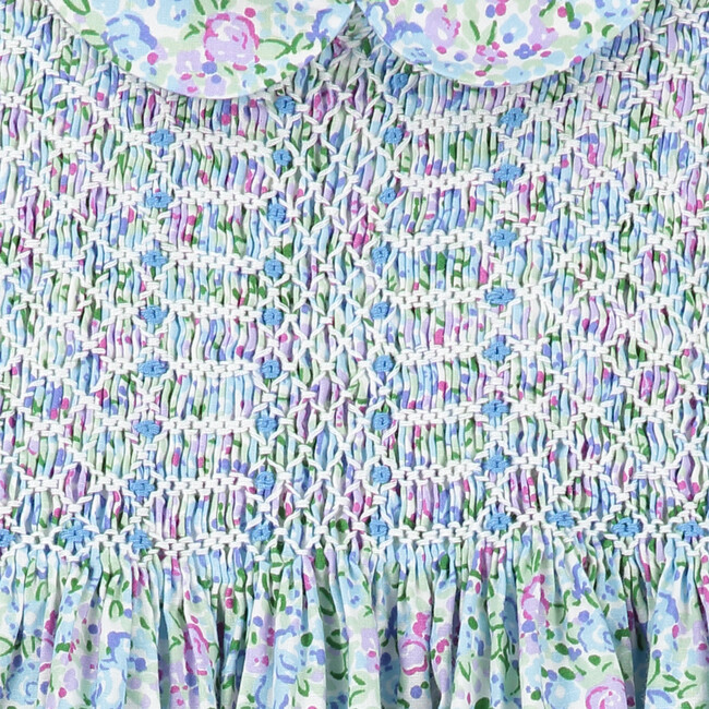 Eloise Smocked Baby Dress, Blue - Dresses - 4