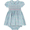 Valerie Smocked Baby Dress, Blue - Dresses - 1 - thumbnail
