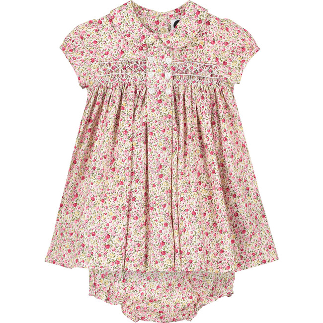 Naomi Smocked Baby Dress, Blush - Dresses - 1