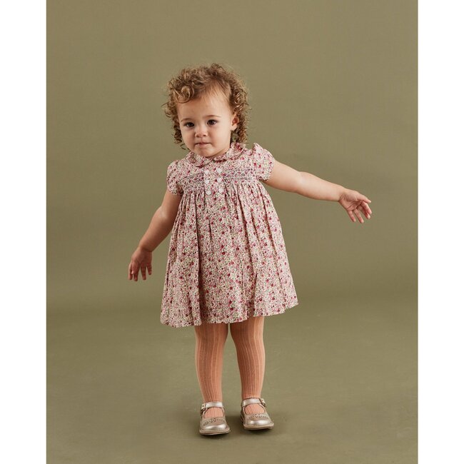 Naomi Smocked Baby Dress, Blush - Dresses - 2