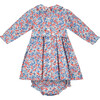 Mya Liberty Fabric Baby Dress, Red & Blue - Dresses - 3